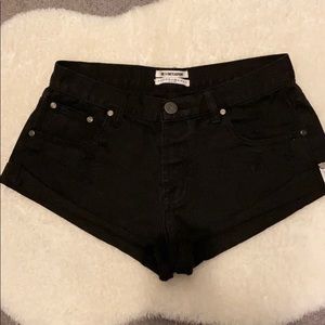 One Teaspoon Black Cutoff Jean Shorts
